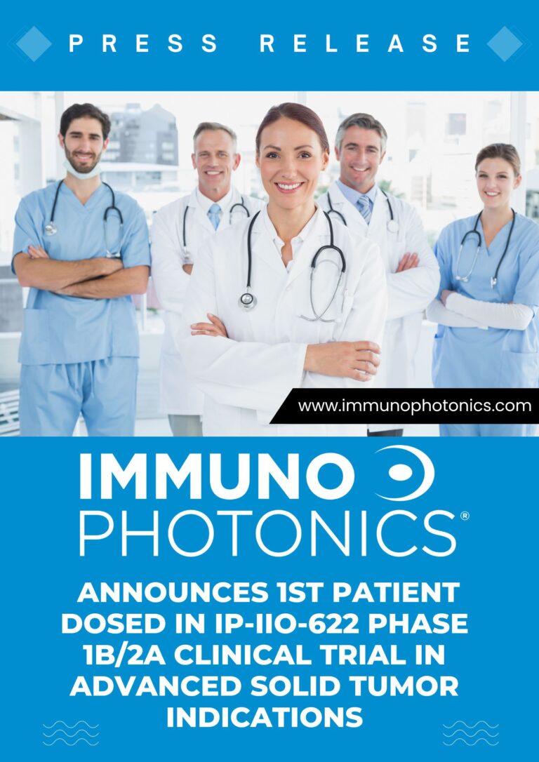 Immunophotonics Announces 1st Patient Dosed In IP-IIO-622 Phase 1b/2a ...