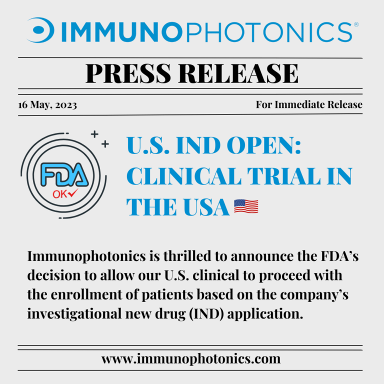 Immunophotonics Receives Green Light from FDA to Open Investigational ...